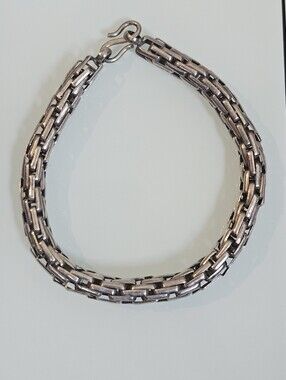 Sterling Silver Woven Link Vintage 925 Bracelet 24 Grams 8.25"